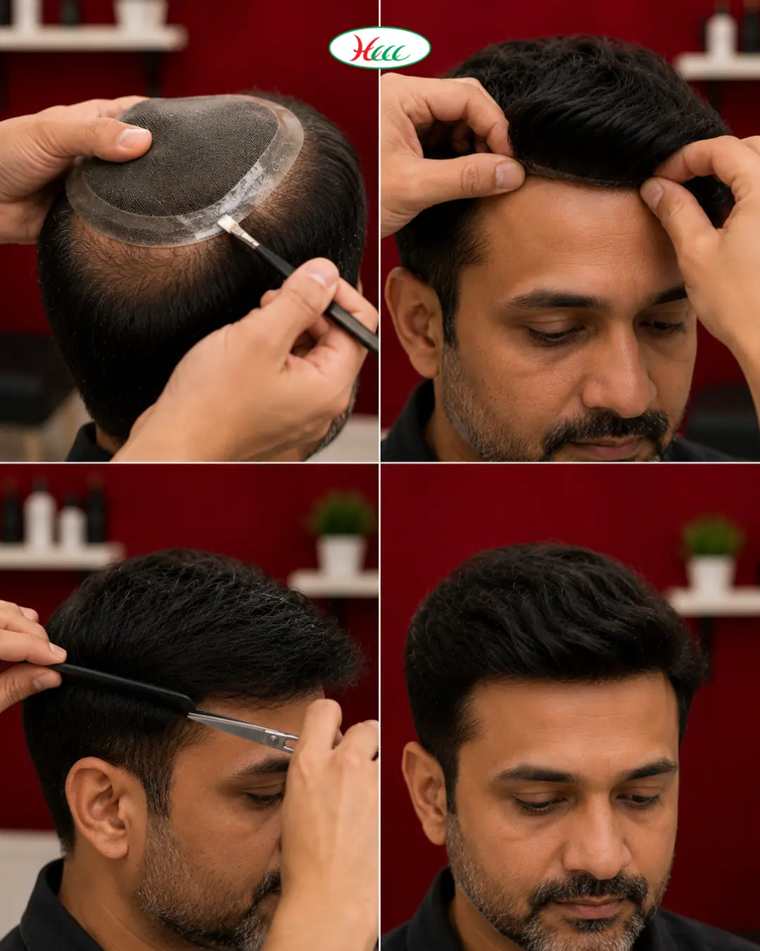 Hair Bonding Process - Non-Surgical Adhesive Hair Patch Bonding for Male Baldness at Hair Care City Centre Beauty Clinic Coimbatore