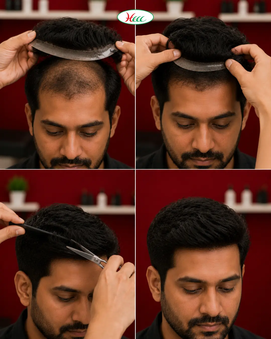 Hair Patch Application Process for Male Baldness - Non-Surgical Hair Patch Fitting at Hair Care City Centre Beauty Clinic Coimbatore
