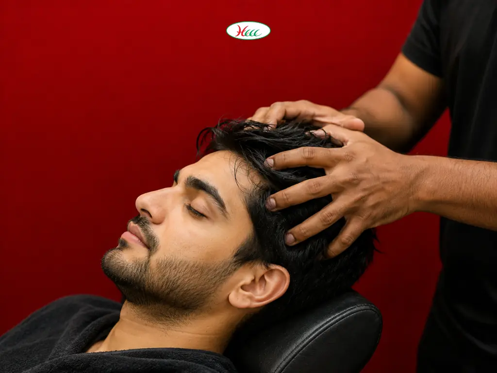 Head Oil Massage for Hair Growth and Scalp Health - Therapeutic Scalp Treatment at Hair Care City Centre Beauty Clinic Coimbatore