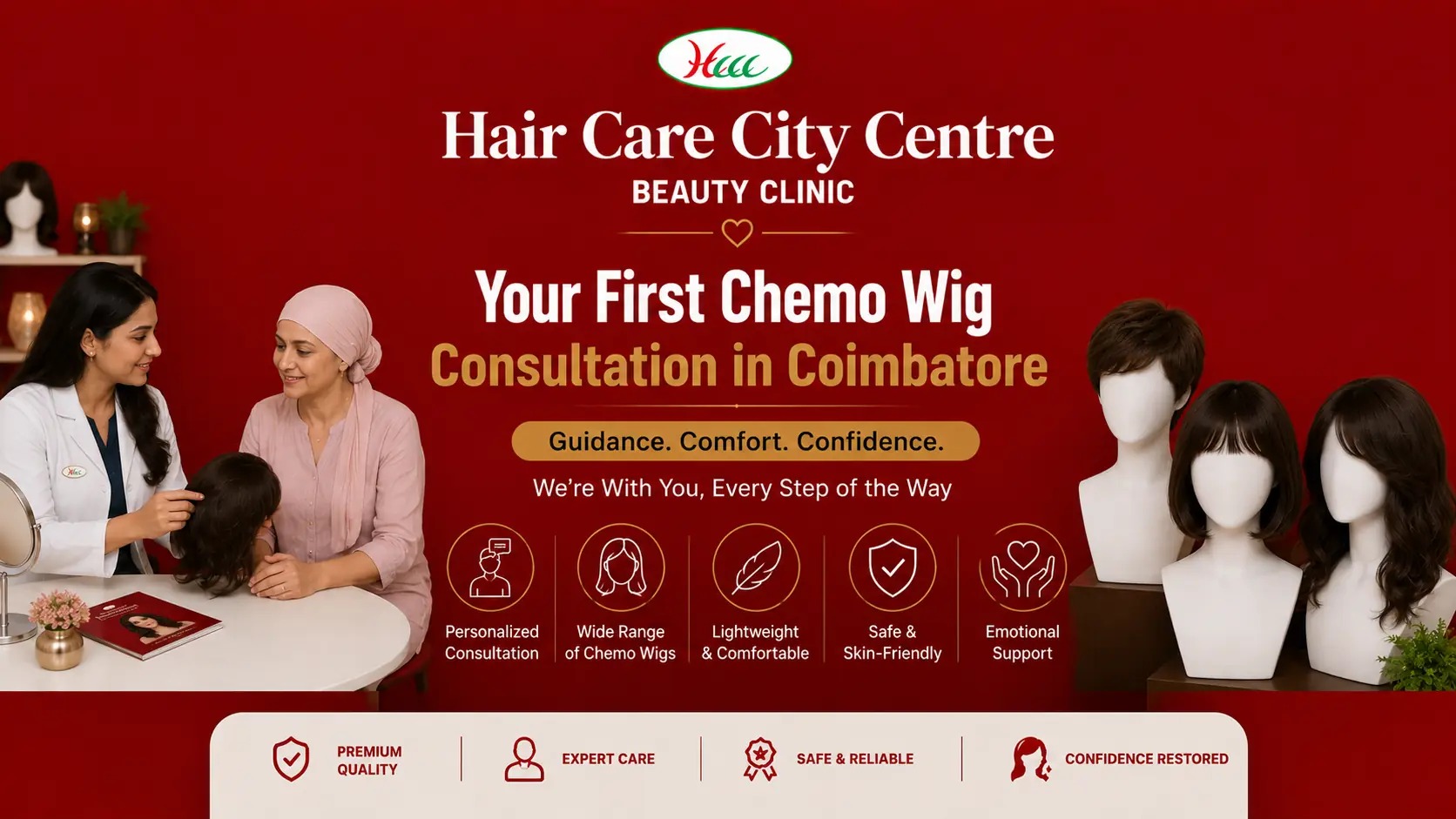 First Chemo Wig Consultation in Coimbatore - Soft Skin-Friendly Cancer Wigs at HCCC for Chemotherapy Patients
